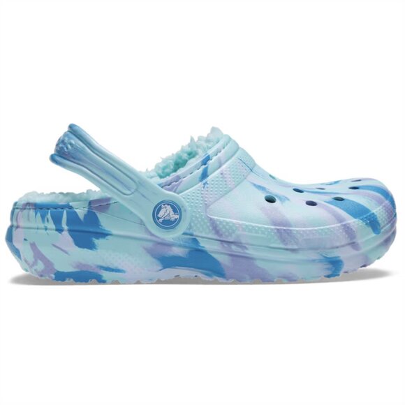 NEW Crocs Kids' Sizes 11-1 Classic Lined Marbled Clog - Glacier - Picture 3 of 6